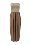 SWAYING 25 Early Autumn Floral Jacquard Tube Dress SW-SW25PF2L01C2-QZ Light Brown